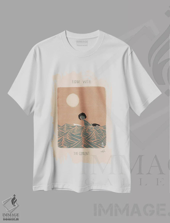 تیشرت سفید طرح دار با جریان همراه شو، دکور ساحلی اثر فابیان لاواتر | immage.ir