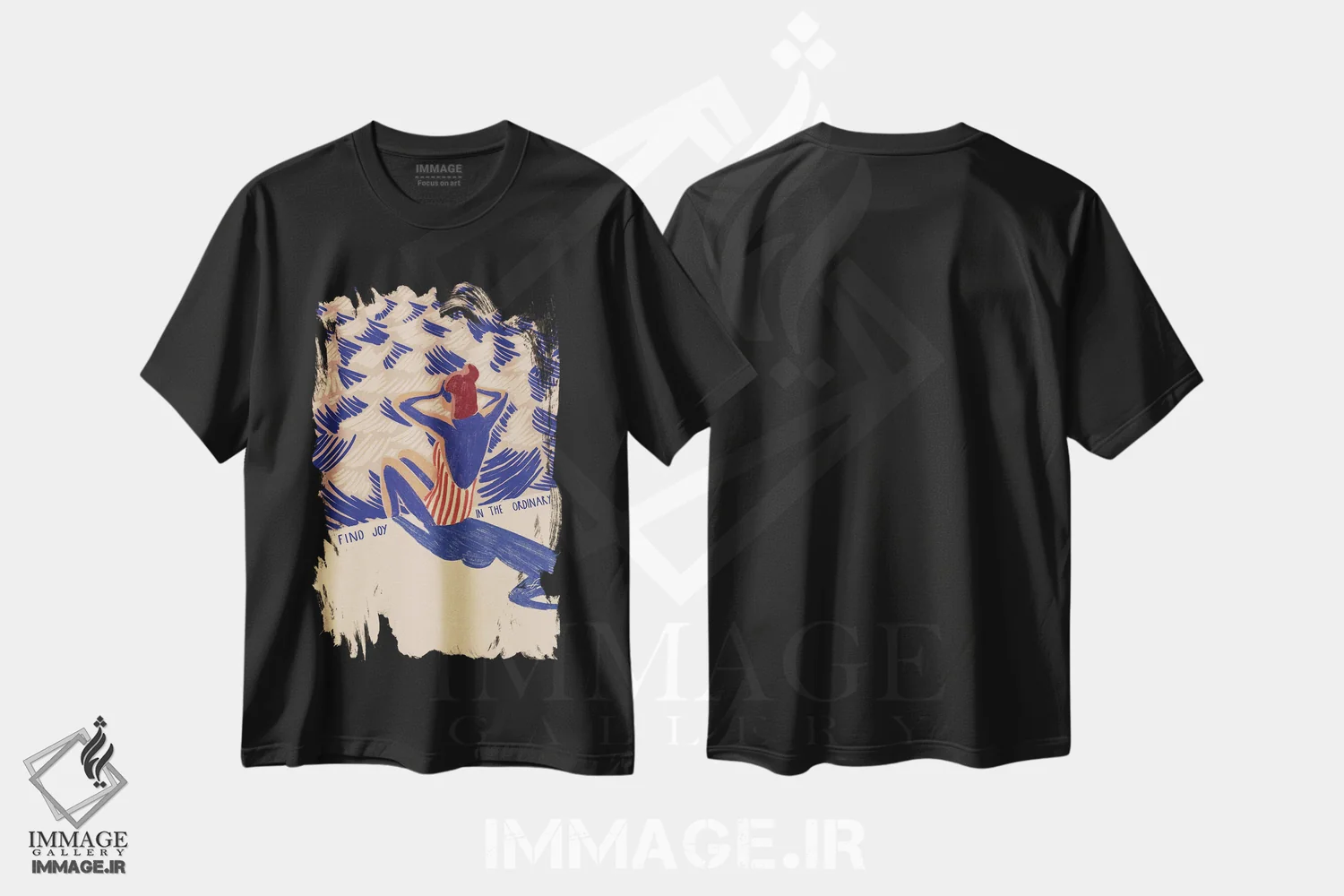 تیشرت مشکی طرح دار شادی را در عادی بیاب، تزئینی اثر فابیان لاواتر | immage.ir