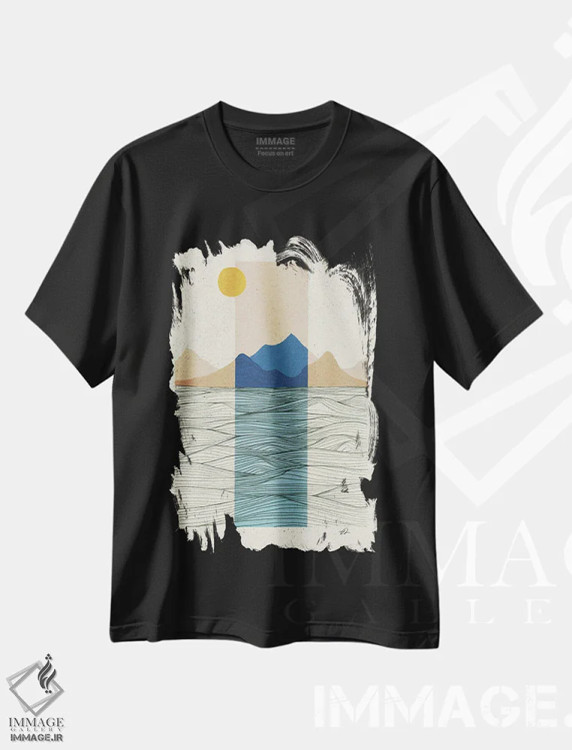 تیشرت مشکی طرح دار آخرین نور، تزئینی اثر فابیان لاواتر | immage.ir