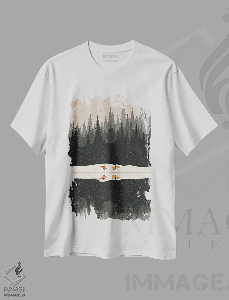 تیشرت سفید طرح دار گم شده در جنگل، مدیوم اثر فابیان لاواتر | فروشگاه ایماژ