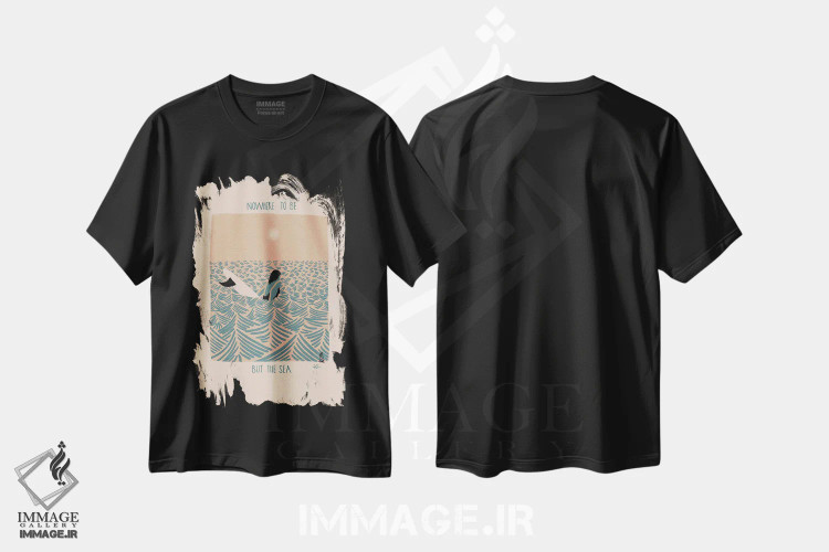 تیشرت مشکی طرح دار جایی برای بودن نیست، دکور ساحلی اثر فابیان لاواتر | immage.ir