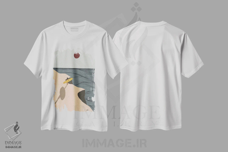 تیشرت سفید طرح دار موج رسیده است، مدیوم اثر فابیان لاواتر | immage.ir
