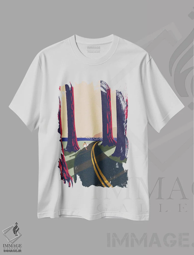 تیشرت سفید طرح دار پروژه بی نام ۱۱۳، مدیوم اثر فابیان لاواتر | فروشگاه ایماژ