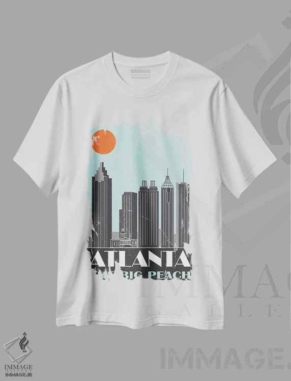 تیشرت سفید طرح دار آتلانتا، دکور معاصر اثر فلای گرافیکس | immage.ir
