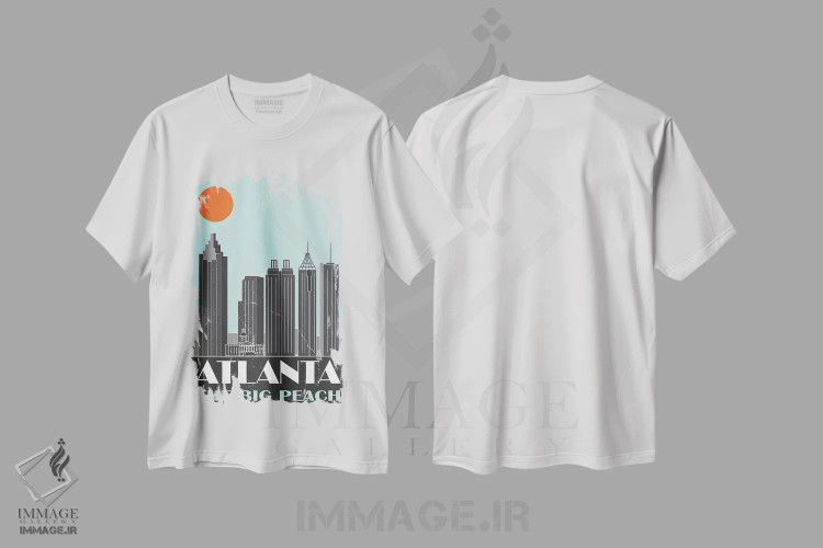 تیشرت سفید طرح دار آتلانتا، دکور معاصر اثر فلای گرافیکس | immage.ir