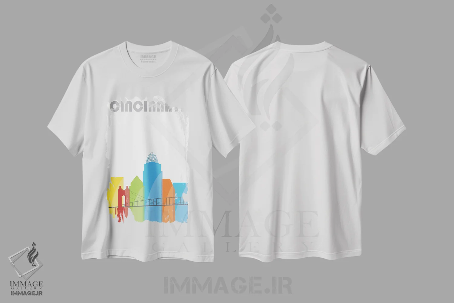 تیشرت سفید طرح دار سینسیناتی، سفیدتر، دکور معاصر اثر فلای گرافیکس | immage.ir