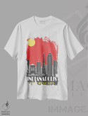 تیشرت سفید طرح دار ایندیاناپولیس، قرمز، تزئینی اثر فلای گرافیکس | immage.ir