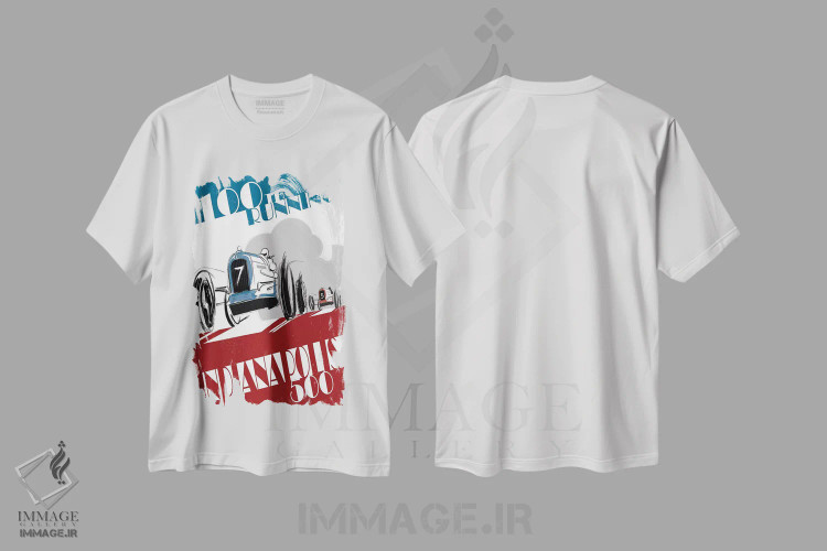 تیشرت سفید طرح دار ایندی ۵۰۰، تزئینی اثر فلای گرافیکس | فروشگاه ایماژ