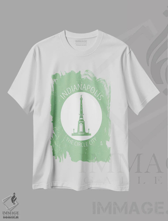 تیشرت سفید طرح دار ایندی، دایره، تزئینی اثر فلای گرافیکس | immage.ir