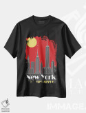 تیشرت مشکی طرح دار نیویورک، قرمز، تزئینی اثر فلای گرافیکس | immage.ir