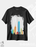 تیشرت مشکی طرح دار نیویورک، سفید، تزئینی اثر فلای گرافیکس | immage.ir