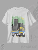 تیشرت سفید طرح دار پیتزبورگ، سبز، تزئینی اثر فلای گرافیکس | فروشگاه ایماژ