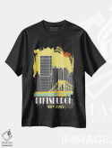 تیشرت مشکی طرح دار پیتزبورگ، زرد، تزئینی اثر فلای گرافیکس | فروشگاه ایماژ