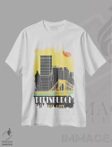 تیشرت سفید طرح دار پیتزبورگ، زرد، تزئینی اثر فلای گرافیکس | immage.ir
