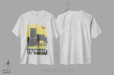 تیشرت سفید طرح دار پیتزبورگ، زرد، تزئینی اثر فلای گرافیکس | immage.ir