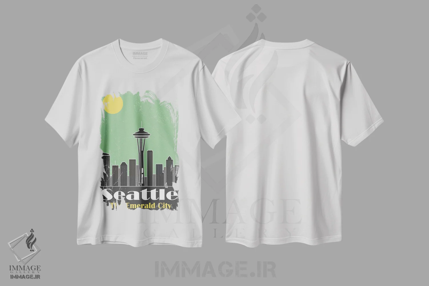 تیشرت سفید طرح دار سیاتل، تزئینی اثر فلای گرافیکس | immage.ir