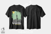 تیشرت مشکی طرح دار سیاتل، تزئینی اثر فلای گرافیکس | فروشگاه ایماژ