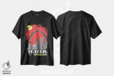 تیشرت مشکی طرح دار سنت لوئیس، قرمز، تزئینی اثر فلای گرافیکس | فروشگاه ایماژ