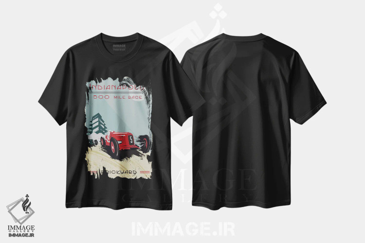 تیشرت مشکی طرح دار ایندیاناپولیس ۵۰۰، بریک یارد ۵۰۰، هنر دیجیتال اثر فلای گرافیکس | immage.ir