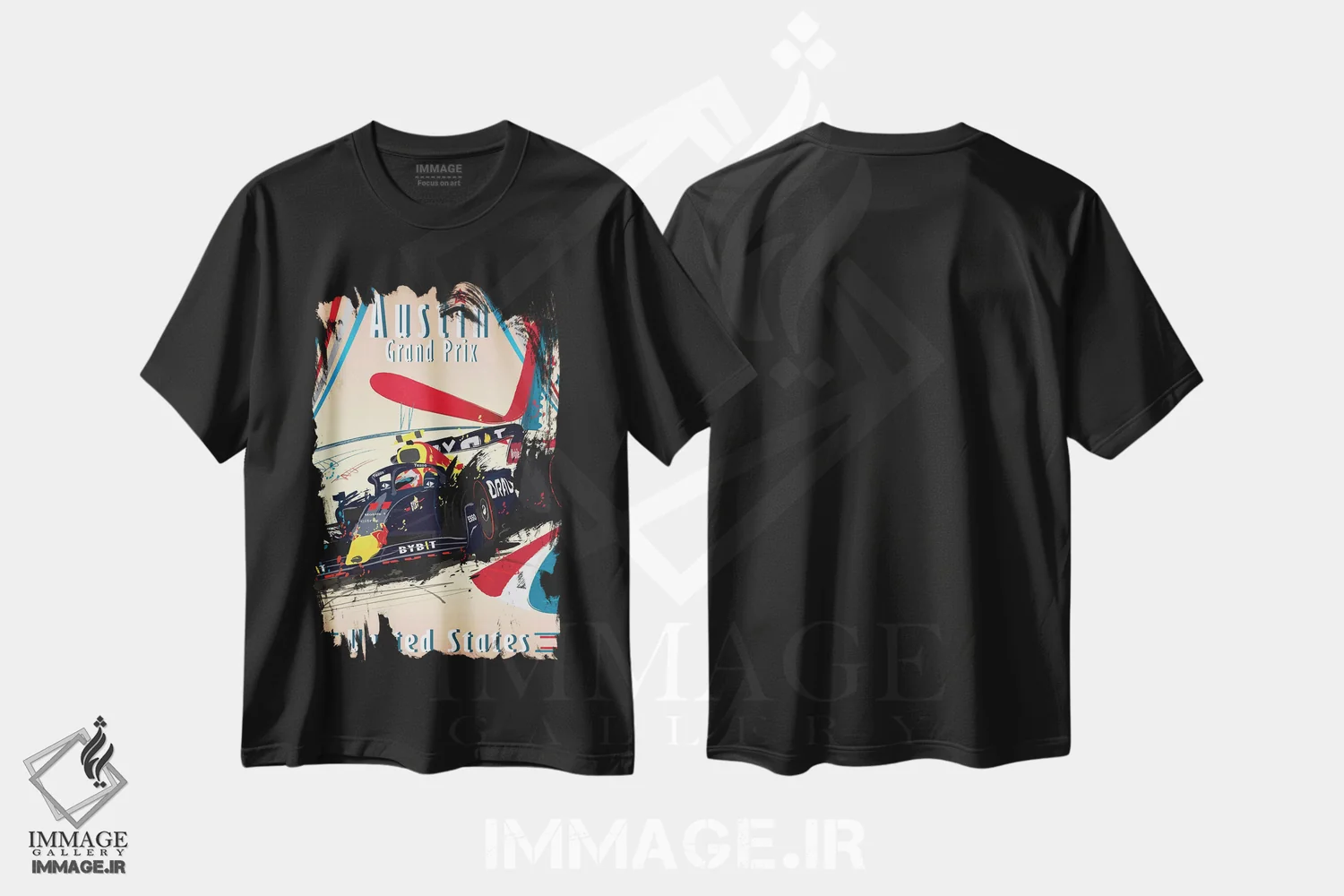 تیشرت مشکی طرح دار آثار فلای گرافیکس - فروشگاه ایماژ