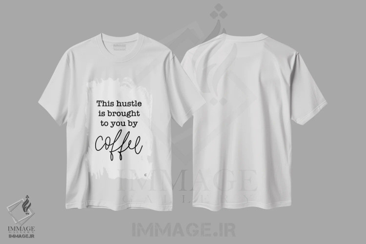 تیشرت سفید طرح دار جنب و جوش قهوه ای، هنر دیجیتال اثر فِرفولی مید کرییشنز | فروشگاه ایماژ