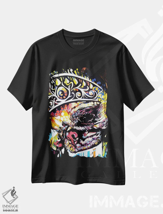 تیشرت مشکی طرح دار پادشاه پاگ، مدیوم اثر فرنان مورا | فروشگاه ایماژ