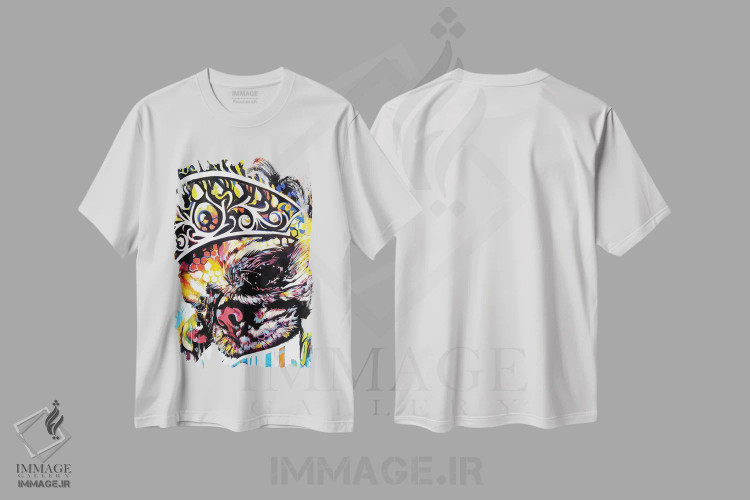 تیشرت سفید طرح دار پادشاه پاگ، مدیوم اثر فرنان مورا | immage.ir