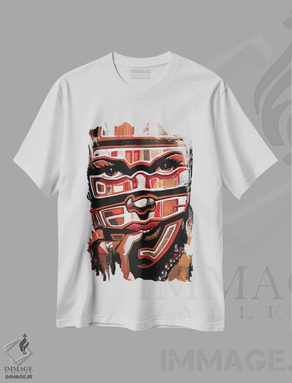 تیشرت سفید طرح دار ترکیب بندی، هنر فاخر معاصر اثر فرنان مورا | immage.ir