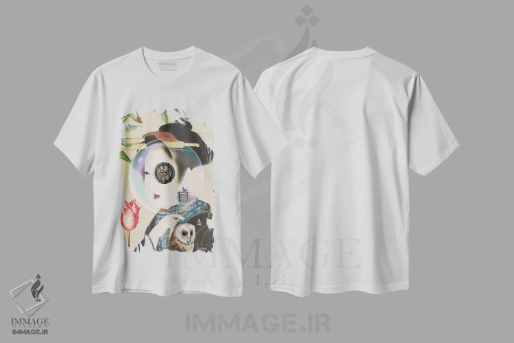 تیشرت سفید طرح دار صدا، هنر فاخر معاصر اثر فن د فانتستیکا | فروشگاه ایماژ
