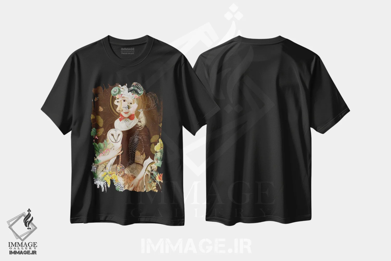 تیشرت مشکی طرح دار با صلح آمده ام، هنر فاخر معاصر اثر فن د فانتستیکا | فروشگاه ایماژ