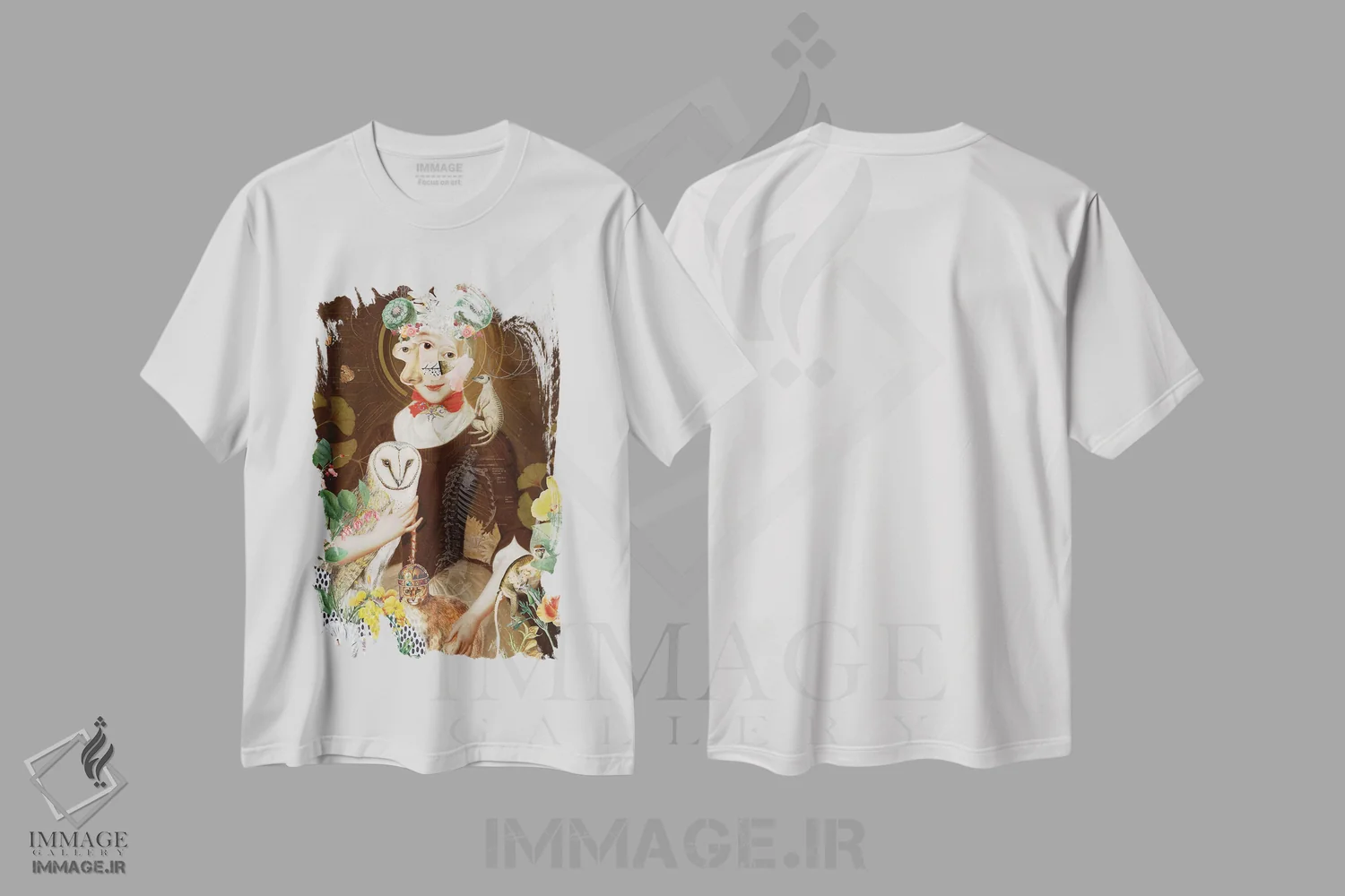 تیشرت سفید طرح دار با صلح آمده ام، هنر فاخر معاصر اثر فن د فانتستیکا | immage.ir