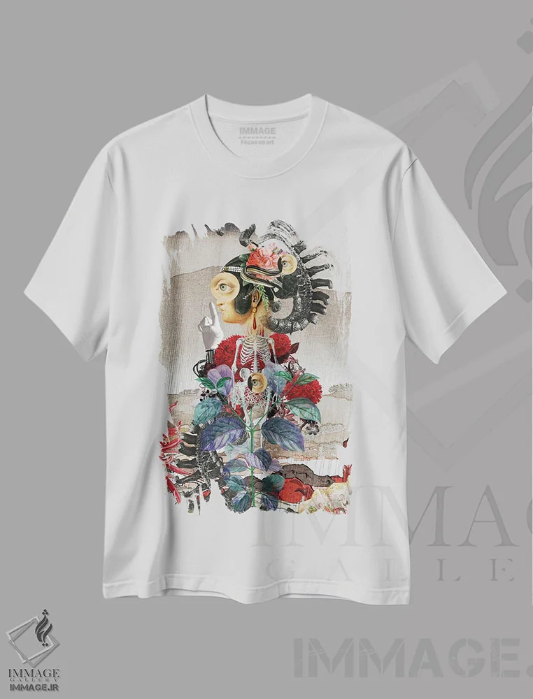 تیشرت سفید طرح دار شبح در باران، هنر فاخر معاصر اثر فن د فانتستیکا | immage.ir