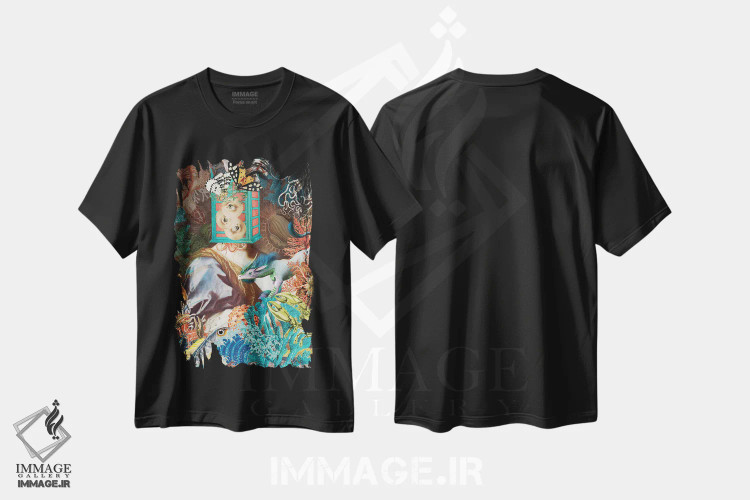 تیشرت مشکی طرح دار فانتزی زیر دریا، هنر فاخر معاصر اثر فن د فانتستیکا | immage.ir