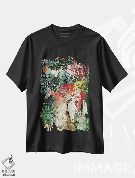 تیشرت مشکی طرح دار خیابان مریخ، هنر فاخر معاصر اثر فن د فانتستیکا | فروشگاه ایماژ