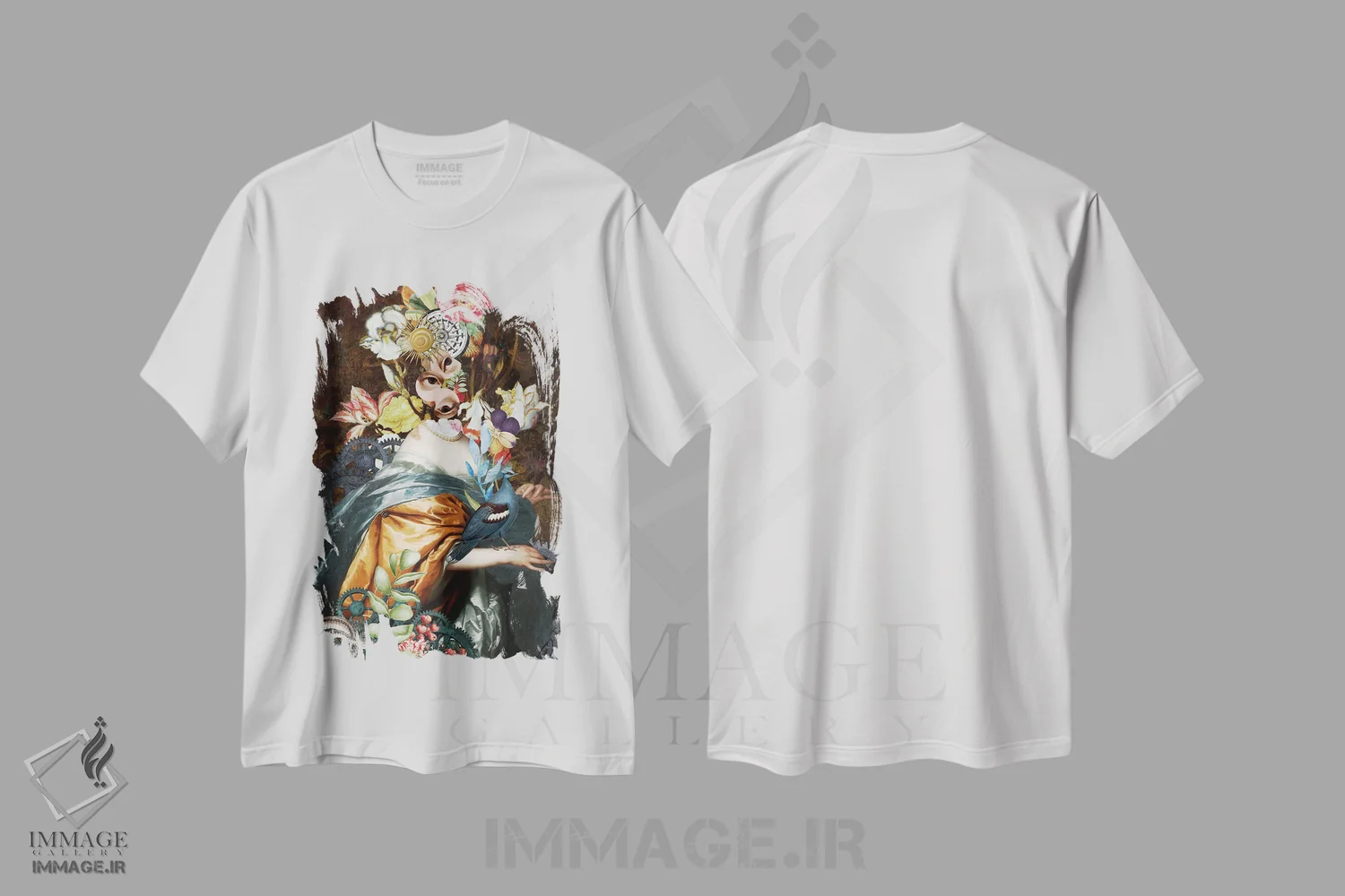 تیشرت سفید طرح دار صدف مکانیکی، هنر فاخر معاصر اثر فن د فانتستیکا | immage.ir