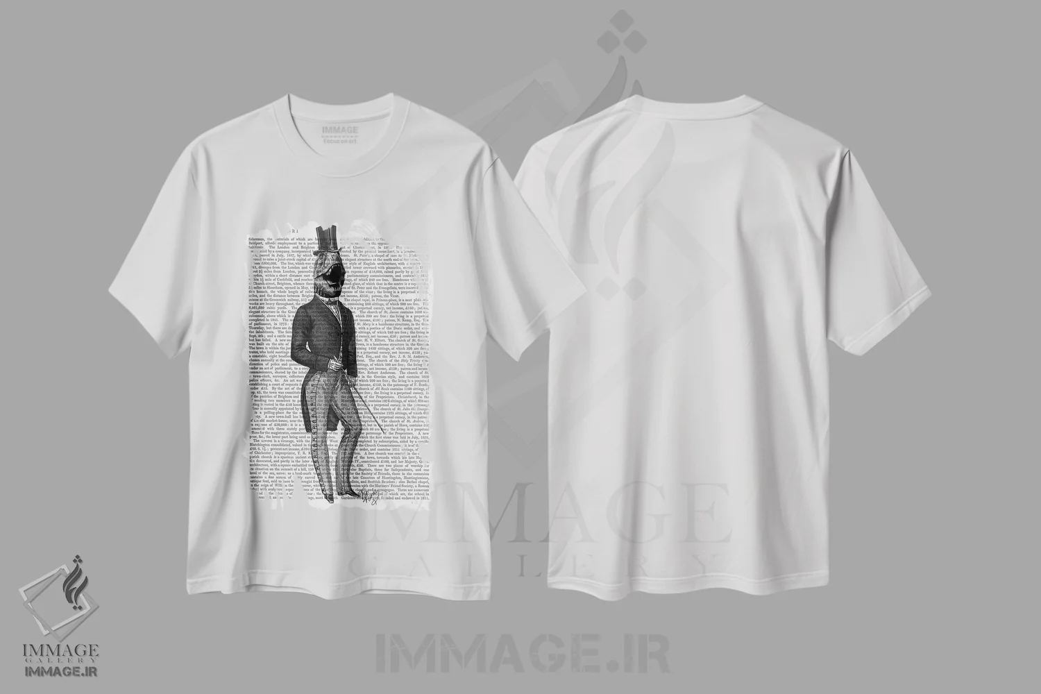 تیشرت سفید طرح دار مردان دایناسور: مرد تی رکس ۲، هنر دیجیتال اثر فب فانکی | immage.ir