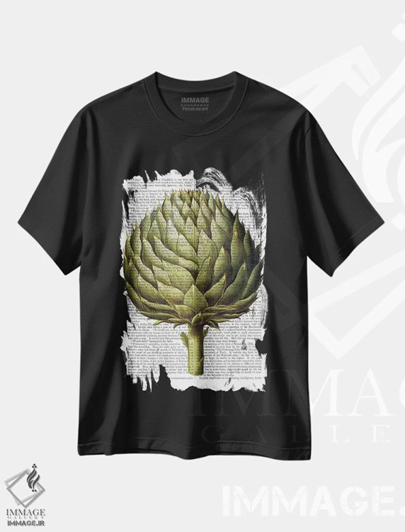 تیشرت مشکی طرح دار کنگر فرنگی، هنر دیجیتال اثر فب فانکی | immage.ir