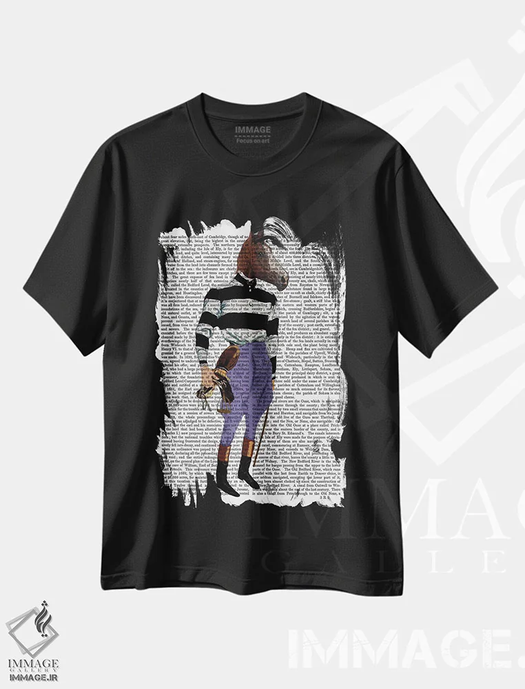 تیشرت مشکی طرح دار سوار اسب مسابقه، هنر دیجیتال اثر فب فانکی | immage.ir