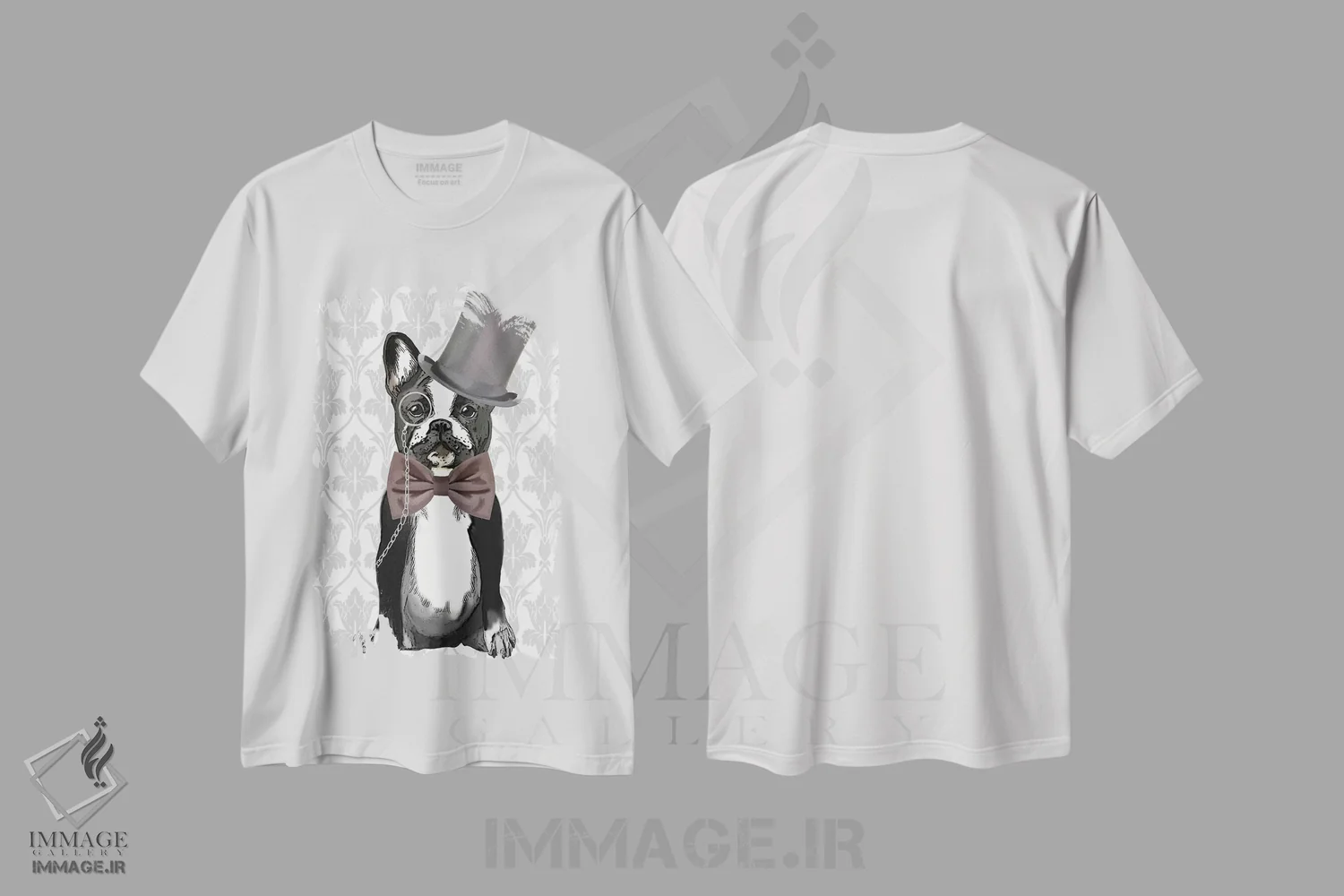 تیشرت سفید طرح دار آقای بولداگ، هنر دیجیتال اثر فب فانکی | immage.ir
