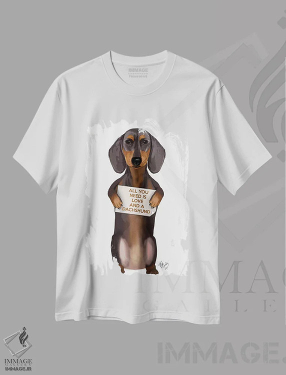 تیشرت سفید طرح دار داشوند، هنر دیجیتال اثر فب فانکی | immage.ir