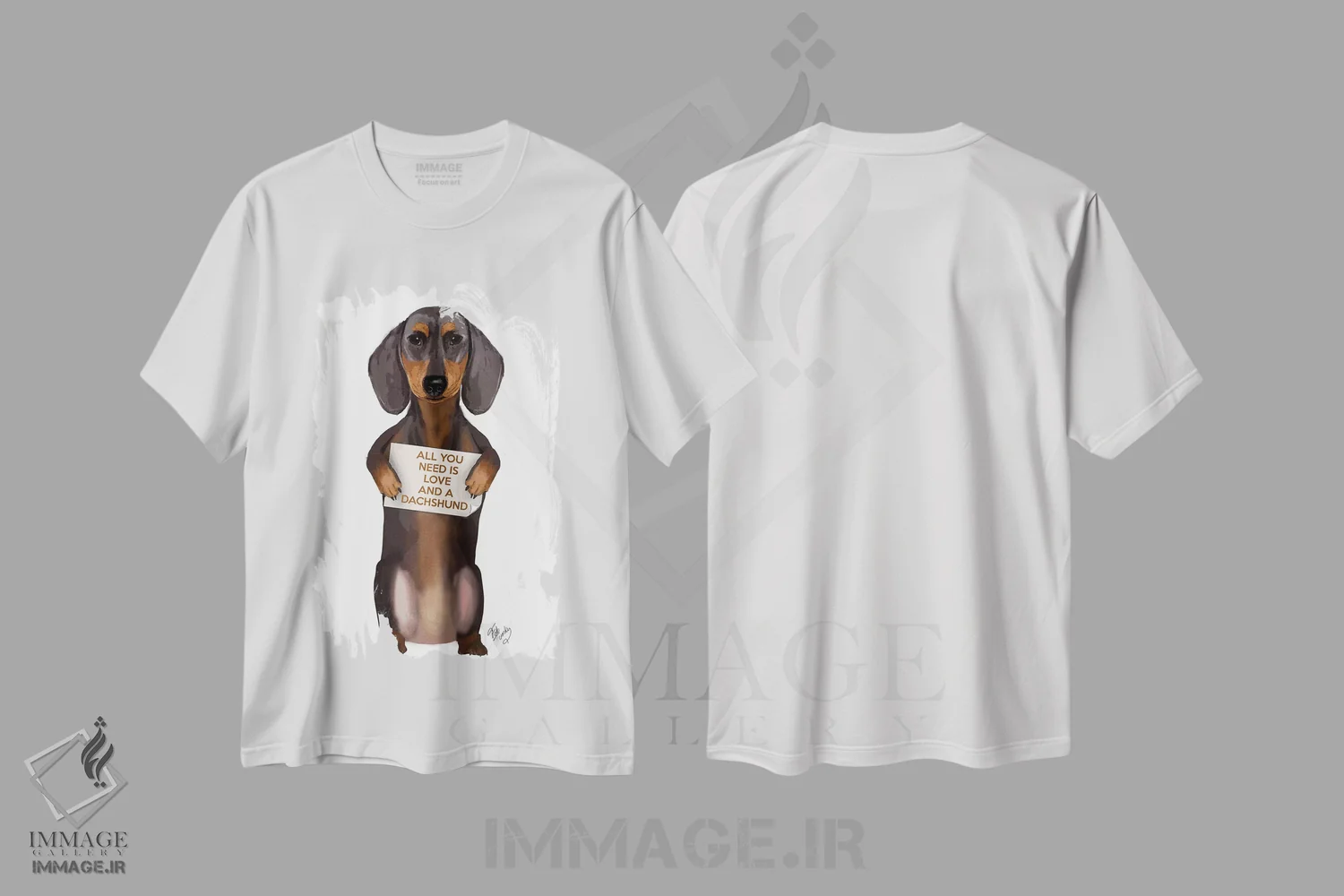 تیشرت سفید طرح دار داشوند، هنر دیجیتال اثر فب فانکی | immage.ir