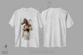 تیشرت سفید طرح دار اسب چوگان، هنر دیجیتال اثر فب فانکی | فروشگاه ایماژ