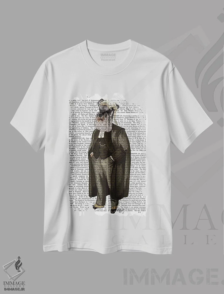 تیشرت سفید طرح دار شنوزر وکیل، هنر دیجیتال اثر فب فانکی | immage.ir