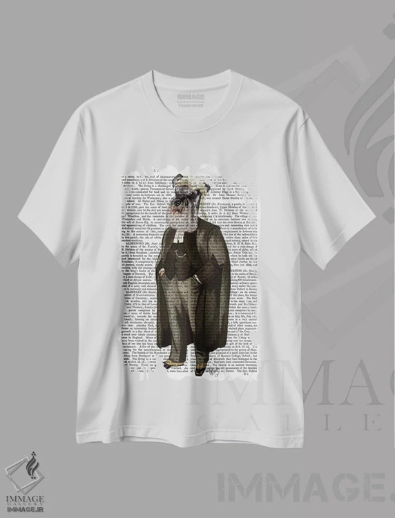 تیشرت سفید طرح دار شنوزر وکیل، هنر دیجیتال اثر فب فانکی | immage.ir