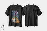 تیشرت مشکی طرح دار ببر گلخانه ای ۲، دکور بوهمی اثر فب فانکی | فروشگاه ایماژ