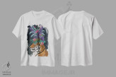 تیشرت سفید طرح دار ببر گلخانه ای ۲، دکور بوهمی اثر فب فانکی | immage.ir