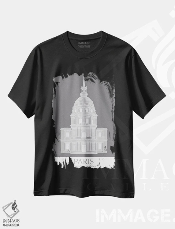 تیشرت مشکی طرح دار لزنوالید پاریس، دکور معاصر اثر فب فانکی | فروشگاه ایماژ