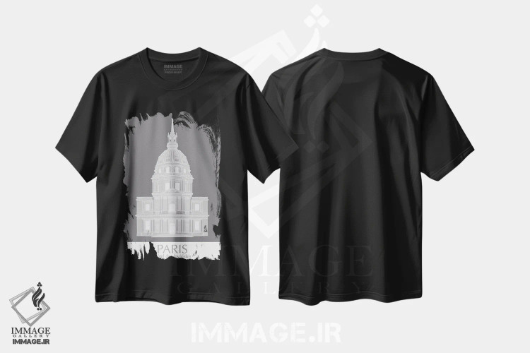 تیشرت مشکی طرح دار لزنوالید پاریس، دکور معاصر اثر فب فانکی | فروشگاه ایماژ