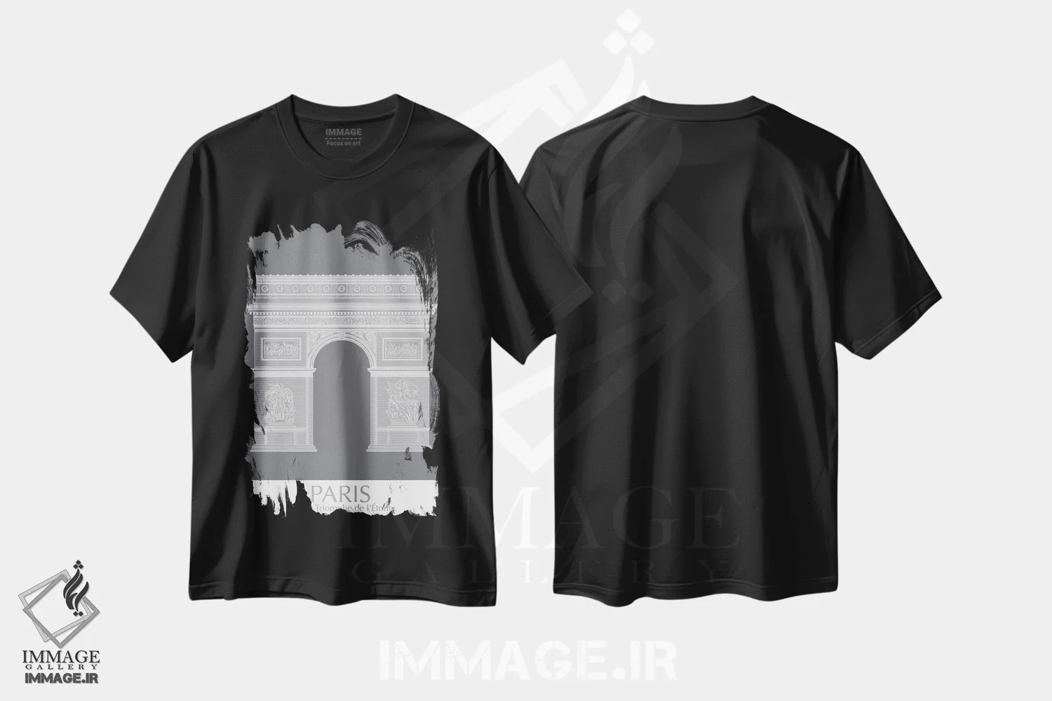 تیشرت مشکی طرح دار طاق پیروزی پاریس، دکور معاصر اثر فب فانکی | immage.ir
