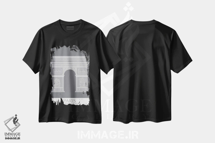 تیشرت مشکی طرح دار طاق پیروزی پاریس، دکور معاصر اثر فب فانکی | immage.ir